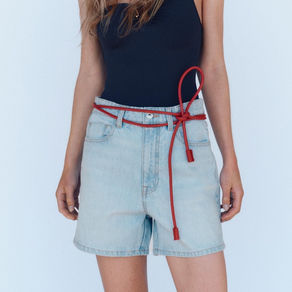 ZARA Z1975 HIGH-WAISTED MOM FIT SHORTS